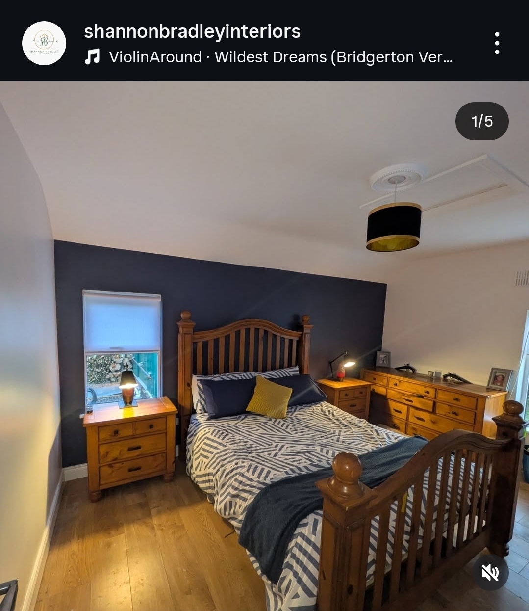 After: Feature wall in main bedroom