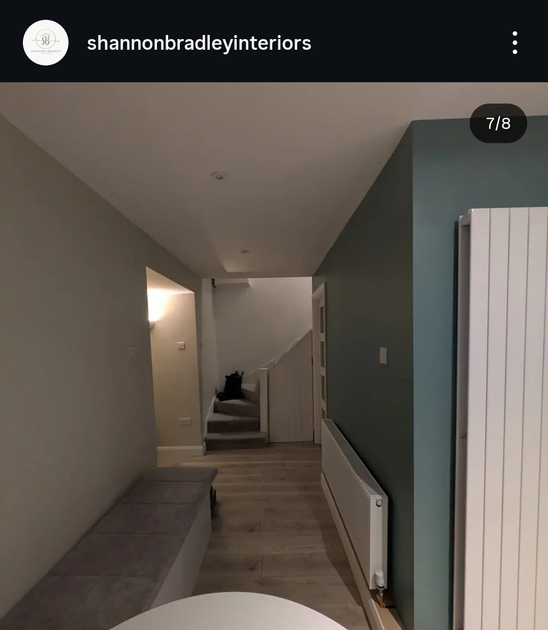 After: Hall, stairs, and sitting area